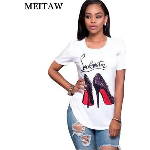 Summer Women White T-Shirts Casual Tops 2020 Vintage Short Sleeve O-Neck Printed Tee Shirts Plus Size Female Tee Shirt