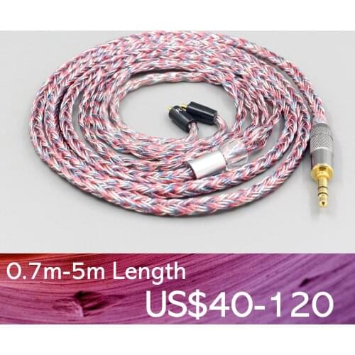 LN007564 16 Core Silver OCC OFC Mixed Braided Cable For UE Live UE6Pro Lighting SUPERBAX IPX Earphone