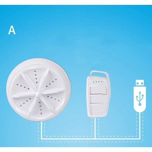Multifunctional Ultrasonic Washing Machine 9cm Round Mini Portable Cleaning Tool for Travel Outdoor Use RERI889