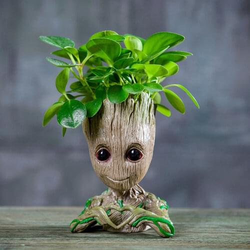 Cartoon Baby Groot Flower Pot Tree Man Planter Action Figures Model Toy Pen Pot Succulent Bonsai Pots Balcony Home Garden Decor