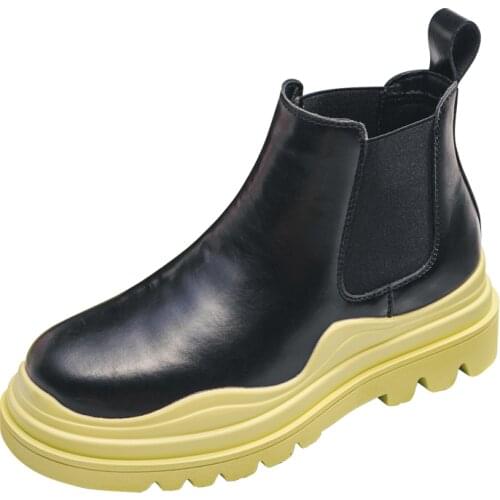 Ding boot mens autumn 2021 new fashion mens high top shoes British style Chelsea shoes retro work clothes short boots 1813