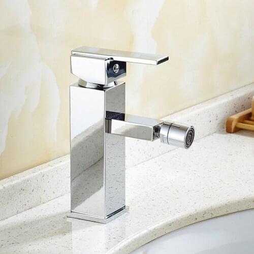 New arrivals brass material square bidet faucet chrome finished single hot and cold bathroom bidet faucet