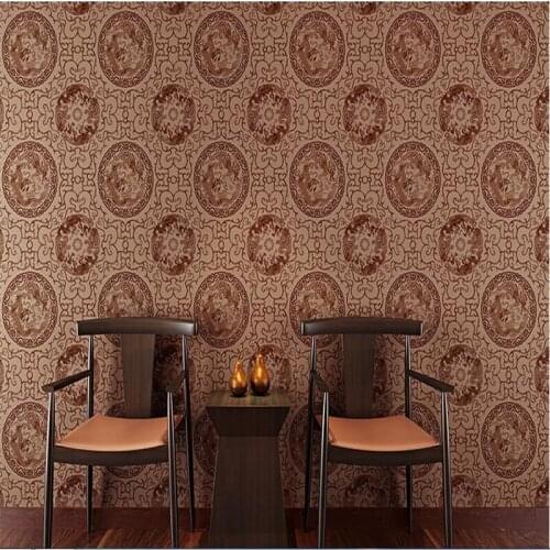 Beibehang papel de parede Modern Chinese Dragon Totem Parlor TV Background Wallpaper 3D PVC Vintage Blue and White Porcelain