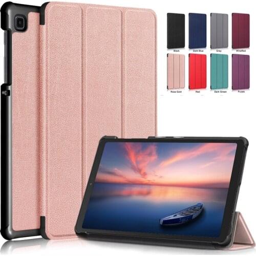 Solid Color case For Samsung Galaxy Tab A7 Lite 8.7 2021 SM-T220 SM-T225 Slim Magnetic Folding Stand PU leather Cover