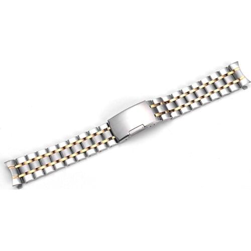 Solid Brushed Polish 18mm 20mm 22mm 2 Tone Gold Watch Band Strap Bracelet Fit for Rolex Seiko5 Watch