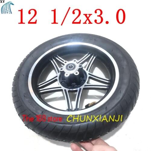 Size 12 1/2 X 3.0 Inflation Wheel with Disc Brake Hole Rims Fits Electric Scooters and E-Bike Folding Bicycle 12 Inch Wheel Tyre