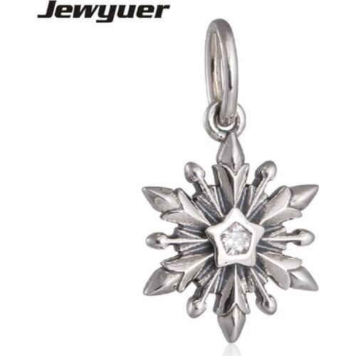 2015 New Arrival Snowflake Charms 925-sterling-silver jewelry Charm Fit Diy beads Bracelets necklace pendant Fine Jewelry DSN054