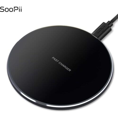 SooPii Wireless Charger 10W Qi Wireless Fast Charging Pad Ultra Thin Aluminum Charging Plate for iPhone 8 plus 11 Galaxy S8 S9