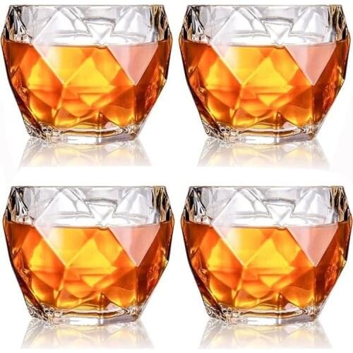 Whiskey Glasses, Set of 4, 11 oz, Premium Scotch Glasses, Bourbon Glasses for Cocktails Old Fashioned Drinking