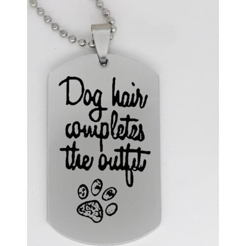 Ufine jewelry Dog paw print pendant army card Dog hair completes the outlet stainless steel Customed necklace N4073