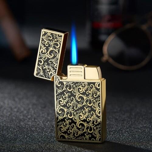 2020 New Windproof Gas Jet Lighter Butane Turbo Torch Lighter For Cigar Cigarette Metal 1300 C Blue Fire Lighter Gadgets For Men