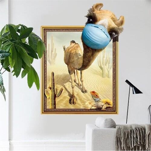 Vivid Cartoon Desert Camel 3D Wall Sticker Living Room Bedroom Wall Decor wall stickers for kids rooms