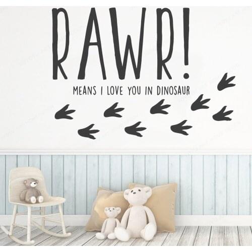 YOYOYU Artistic I love dinosaur Vinyl Wall Stickers For Kids Room Living Room Home Decor RAWR Dinosaur footprints Wall DecalHL86