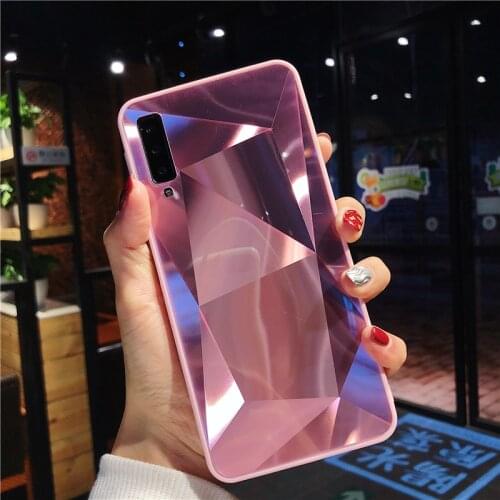 3D Diamond Mirror Case For Samsung Galaxy A10 A20 A30 A50 A70 M10 M20 M30 S9 S10E S10 Plus Cover Funda