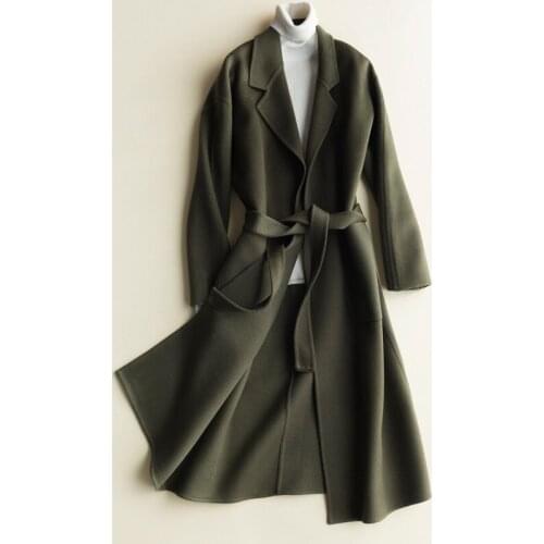Abrigo mujer Wool Coat Women Autumn Winter Long Jackets Turn-Down Collar Wool Female Jacket Womens Coats 2020