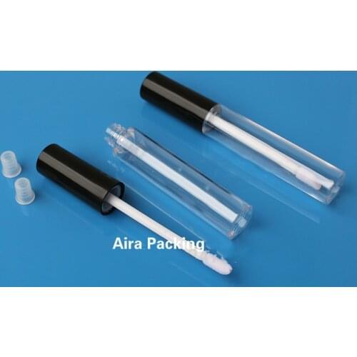 10ML 50pcs/lot Round Empty Lip Gloss Tube Plastic Clear Cosmetic Liquid Lipstick Refillable Bottle Empty Cosmetic Makeup Tool