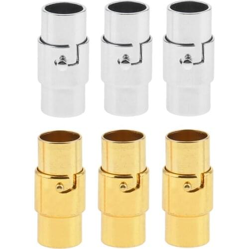 10pcs Copper Magnetic Clasps Jewelry Findings Making Diy Connected Clasps Fit 4/5/6/8mm Leather Cord Necklace Bracelets Handmade