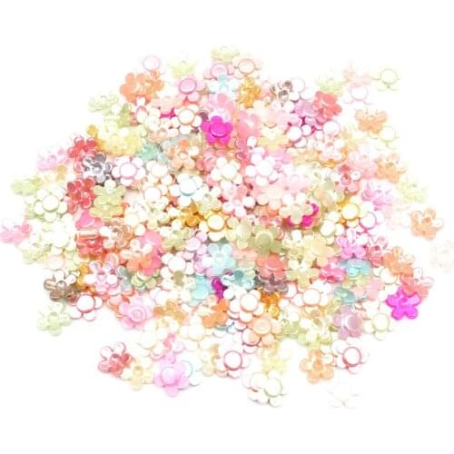 200pcs Mixed Petal Pearl Crafts Christmas Decoration Flatback Cabochon Embellishment For Scrapbook DIY Accessoris