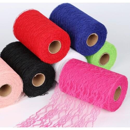 22m/roll Width 15cm Netting cotton Lace Fabric Ribbon for Wedding Party Decoration Tutu Skirt Chair Sash lace bow Table Runner