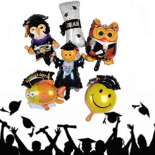5pcs Congratulation Party Foil Helium Balloon Mini Graduate Doctor Good Students Decoration Congrats Supplies Air Ball globos