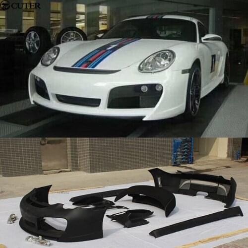 FRP Car body kit front bumper rear bumper side skirts rear spoiler for Porsche Cayman 987 T style 05-12