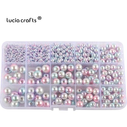 3/4/5/6/8/10/12mm 1400pcs Beads With Hole Colorful Pearls Round Acrylic Imitation Pearl DIY For Jewelry Making Craft G0726