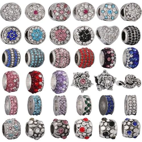 2Pcs/Lot New in summer Rhinestone Color Beads, Suitable For Men And Women Jewelry Making Original Brand Bracelets