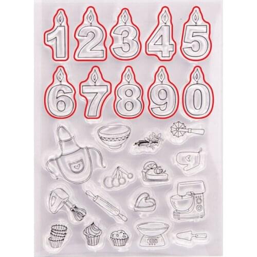 Digital Candle Ice Cream Kitchenware Metal Cutting Dies and Clear Stamps For Paper Making Card Craft Sets