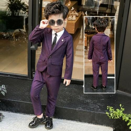 Children Suit Baby Boys Suits Kids Boy Blazer Boys Formal Suit For Weddings Boys Clothes Set Jackets + Pants 2pcs 4-12Y