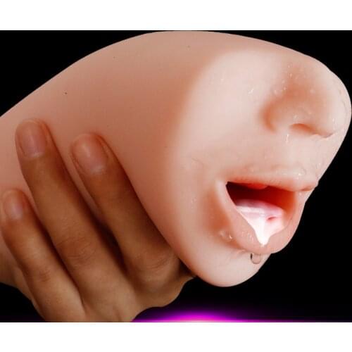 Deep Throat Adult Products Artificial Real Feeling 3D Male Masturbator Oral Masturbator Pocket Tongue Oral Sex Toys For Men