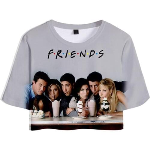 U.S. Classic TV Series Friends 3d Printed T Shirt Harajuku Tshirt High Quality Cropped T-shirt fashion Sexy T Shirts Clothes