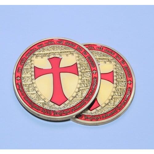 2021 Knight Templar Iron Plating Gold Souvenir Coins Retro Home Decor Gift Badge