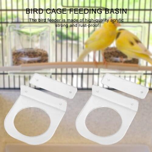2PCS New Parrot Water Cup Holder Anti-rust Keep Cage Clean Cup Rack Bird Feeding Bowl Holder Home Pet Bird Feeding Basin Bracket
