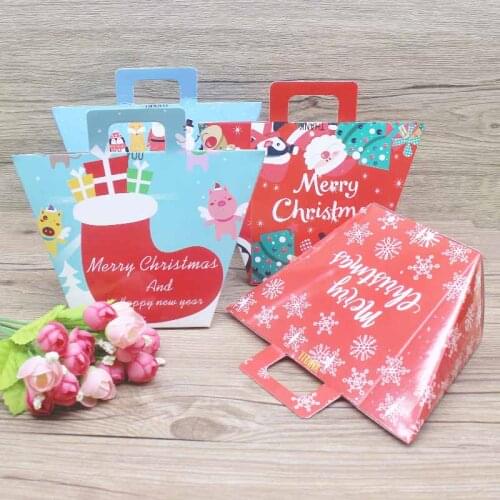 Candy Packaging box 10pcs Thank You flower handle gifts box Merry christmas wedding packing box Marbling for party suppiles