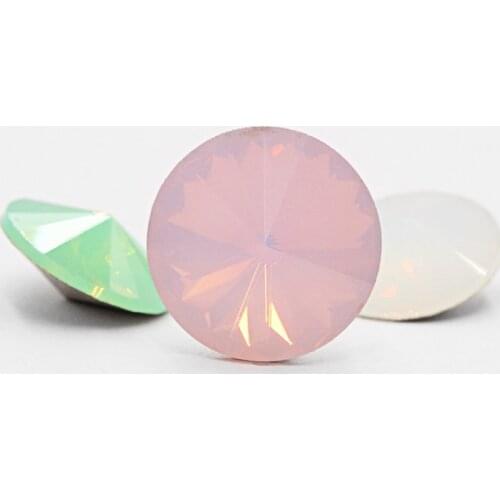 Crystal pink opal glass round Rhinestones opal stone Rivoli for clothing Loose Rhinestones green opal gule On Garment applique