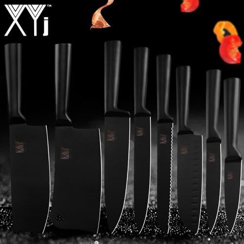XYj Kitchen Knives Stainless Steel Cutlery Knives Set Fruit Utility Santoku Bread Slicing Chef Chopper Cleaver Knife Accessories