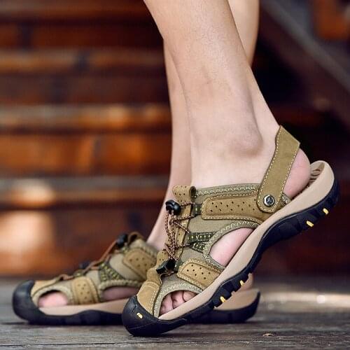 Sandalia Masculina Couro Summer Shoes Men Beach Sandals Man 2019 Sandalias Cuero Hombre Deportivas Roman Piel Leather