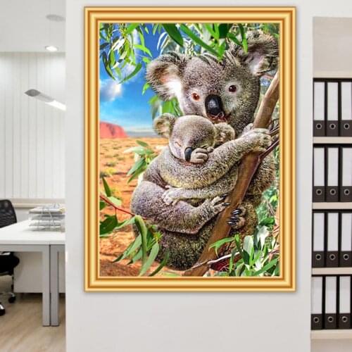 5D DIY Diamond Painting Koala Cross Stitch Kits Diamond Mosaic Full Square/Round Drill Diamond Embroidery Animal Picture Decor