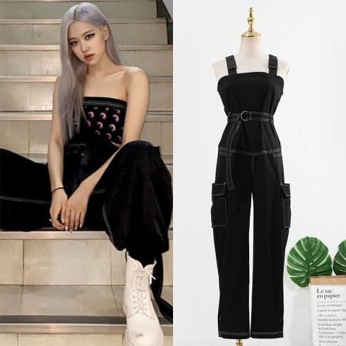 New Jazz Dance Clothes For Women Adult Sexy Hip Hop Vest Female Singer Stage Jumpsuit Modern Street Dance Strap Pants DWY5222