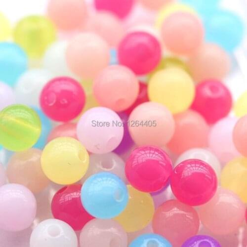 Mixed color (300 piece/lot) 6/8/10/12mm jelly spacer beads round-brilliant-shape acrylic beads