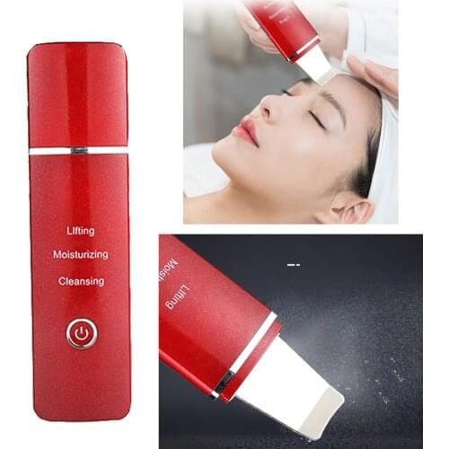 2020 New Arrival Ultrasonic Skin Scrubber Cleaner Ion Acne Blackhead Remover Peeling Shovel Cleaner Facial Massager