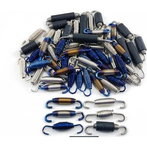 Universal Moto exhaust pipe different length spring stainless steel spring hook and burnt titanium color spring accessories