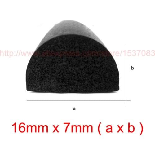 4m x 16mm x 7mm cabinet door window epdm rubber foam seal strip weatherstripping