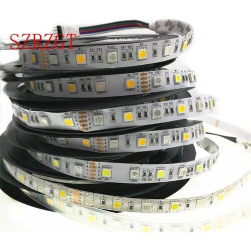1 Roll 5M Waterproof 12V LED Strip Light 5050 RGB RGBW RGBWW pink Blue Red Green Diode Tape LED Lamp Home Holiday Decoration