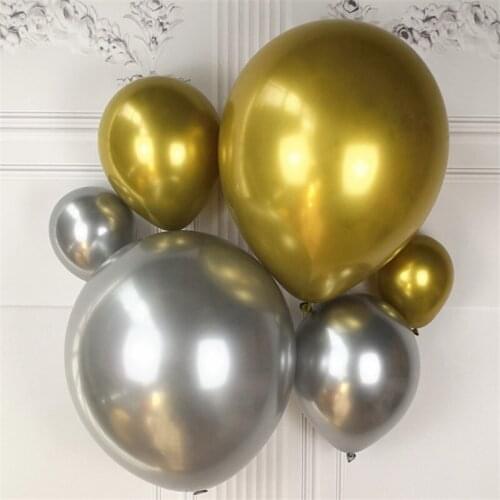 5/10/12/18inch New Metal Latex Balloons Thick Chrome Metallic Balloons Birthday Party Valentines Day Wedding Party Decoration
