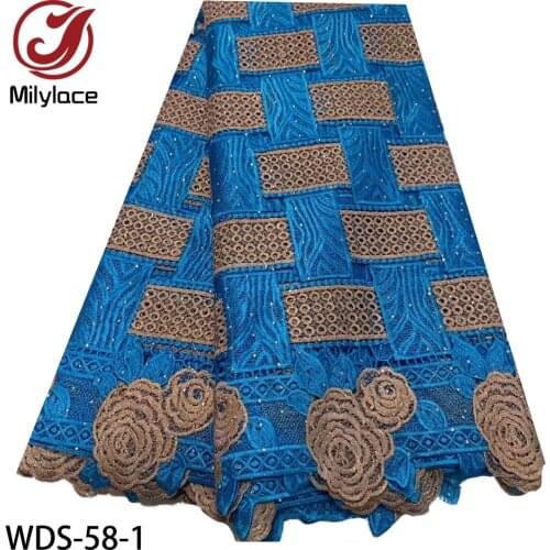 High Quality Nigerian Water Soluble Lace Fabric Latest French Stone Swiss Lace Fabric African Guipure for Wedding Dress WDS-58