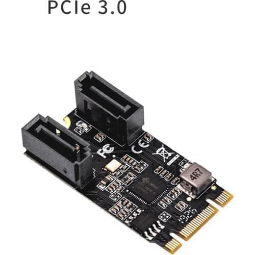 XT-XINTE 2 Port SATA III 6gb/s M.2 21x41mm M Key and B Key Controller Adapter Card SATA 6G Internal