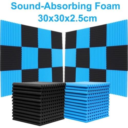 24PCS Home Studio Acoustic Foam Soundproofing Acoustic Isolator Acoustic Panel Sealing Rubber 300x300x25mm