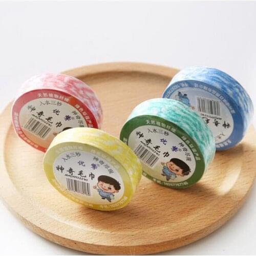 20PCS/Lot Compressed Towel Cotton Portable Disposable Hotel Travel Towel Washcloth Napkin Face Towel Tissue Cleaning Wipe 4Color