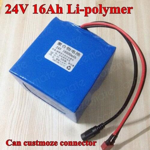 24v 18Ah Battery Pack with Bms Real 24v 16ah Lithium Li-ion E Bike Battery 24v 250w 350w 500w Electric Motor Bicycle +2A Charger